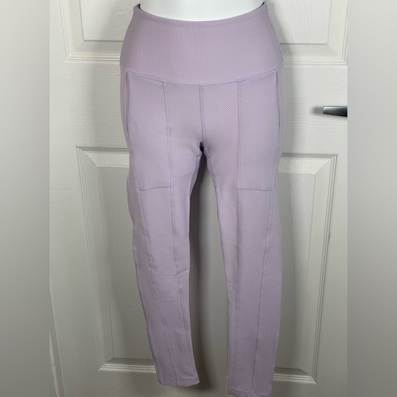 Free People Ruffle Me Up Yoga Leggings Set Top- Medium Bottoms-XS Lavender - Picture 12 of 15